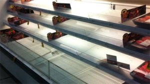 WTHR showcases empty shelves at Meijer.